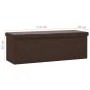 Folding brown PVC storage bench by vidaXL, Benches for halls and storage - Ref: Foro24-338798, Price: 59,51 €, Discount: %