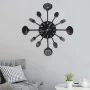 Wall clock with spoon and fork design, black, 40 cm, aluminum by vidaXL, Wall clocks - Ref: Foro24-325163, Price: 30,58 €, Di...