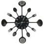 Wall clock with spoon and fork design, black, 40 cm, aluminum by vidaXL, Wall clocks - Ref: Foro24-325163, Price: 30,58 €, Di...