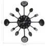 Wall clock with spoon and fork design, black, 40 cm, aluminum by vidaXL, Wall clocks - Ref: Foro24-325163, Price: 30,58 €, Di...