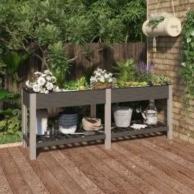 Garden flowerbed with gray WPC shelf 200x50x75 cm by vidaXL, Pots and planters - Ref: Foro24-362573, Price: 235,87 €, Discoun...