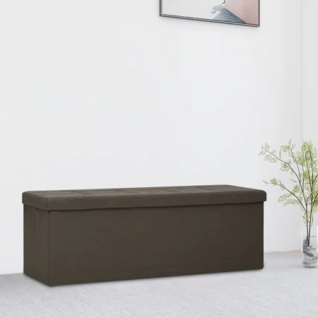 Banco de almacenamiento plegable lino sintético marrón oscuro von vidaXL, Bänke für Hallen und Lager - Ref: Foro24-338794, Pr...