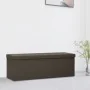 Banco de almacenamiento plegable lino sintético marrón oscuro von vidaXL, Bänke für Hallen und Lager - Ref: Foro24-338794, Pr...