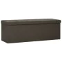 Banco de almacenamiento plegable lino sintético marrón oscuro von vidaXL, Bänke für Hallen und Lager - Ref: Foro24-338794, Pr...