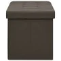 Banco de almacenamiento plegable lino sintético marrón oscuro von vidaXL, Bänke für Hallen und Lager - Ref: Foro24-338794, Pr...