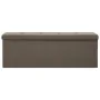 Foldable synthetic linen storage bench in brown by vidaXL, Benches for halls and storage - Ref: Foro24-338793, Price: 65,67 €...