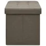 Foldable synthetic linen storage bench in brown by vidaXL, Benches for halls and storage - Ref: Foro24-338793, Price: 65,67 €...