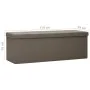 Foldable synthetic linen storage bench in brown by vidaXL, Benches for halls and storage - Ref: Foro24-338793, Price: 65,67 €...