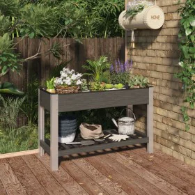 Gartenbett mit Regal WPC grau 120x50x75 cm von vidaXL, Töpfe und Pflanzgefäße - Ref: Foro24-362570, Preis: 216,20 €, Rabatt: %