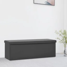 Banco con almacenaje plegable gris PVC de vidaXL, Bancos para recibidores y almacenamiento - Ref: Foro24-338799, Precio: 59,8...