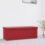 Bench with folding storage red wine red PVC by vidaXL, Benches for halls and storage - Ref: Foro24-338800, Price: 57,37 €, Di...