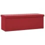 Bench with folding storage red wine red PVC by vidaXL, Benches for halls and storage - Ref: Foro24-338800, Price: 57,37 €, Di...