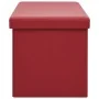 Bench with folding storage red wine red PVC by vidaXL, Benches for halls and storage - Ref: Foro24-338800, Price: 57,37 €, Di...