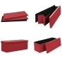 Bench with folding storage red wine red PVC by vidaXL, Benches for halls and storage - Ref: Foro24-338800, Price: 57,37 €, Di...