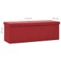 Bench with folding storage red wine red PVC by vidaXL, Benches for halls and storage - Ref: Foro24-338800, Price: 57,37 €, Di...
