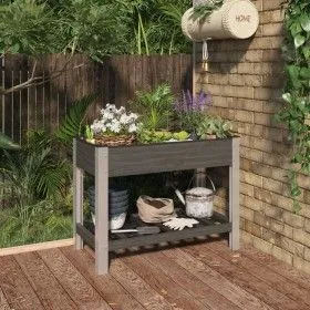 Garden bed with shelf WPC gray 100x50x75 cm by vidaXL, Pots and planters - Ref: Foro24-362569, Price: 111,99 €, Discount: %