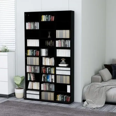 Schwarzer CD-Schrank aus Sperrholz, 102 x 16 x 177,5 cm von vidaXL, CD- und DVD-Speicher - Ref: Foro24-801779, Preis: 145,54 ...