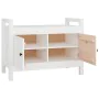 Flurbank aus massivem weißem Kiefernholz, 80 x 40 x 60 cm von vidaXL, Bänke für Hallen und Lager - Ref: Foro24-821780, Preis:...