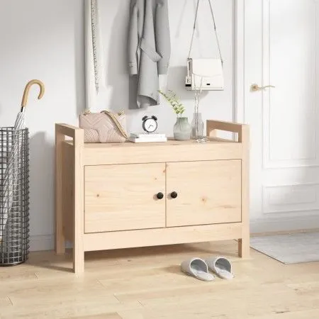 Solid pine wood hall bench 80x40x60 cm by vidaXL, Benches for halls and storage - Ref: Foro24-821779, Price: 81,52 €, Discoun...