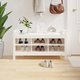 Hall bench solid white pine wood 110x40x60 cm by vidaXL, Benches for halls and storage - Ref: Foro24-821790, Price: 110,16 €,...