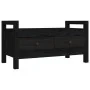 Solid black pine wood entryway bench 80x40x43 cm by vidaXL, Benches for halls and storage - Ref: Foro24-821788, Price: 96,33 ...