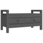 Hall bench solid gray pine wood 80x40x43 cm by vidaXL, Benches for halls and storage - Ref: Foro24-821786, Price: 89,70 €, Di...
