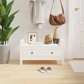 Hall bench solid white pine wood 80x40x43 cm by vidaXL, Benches for halls and storage - Ref: Foro24-821785, Price: 79,74 €, D...