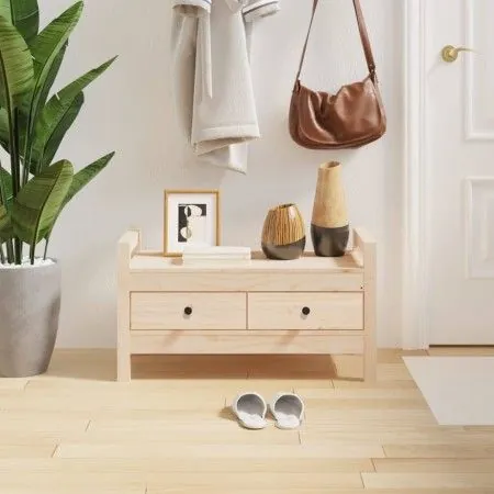 Solid pine wood hall bench 80x40x43 cm by vidaXL, Benches for halls and storage - Ref: Foro24-821784, Price: 66,22 €, Discoun...