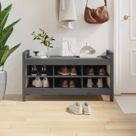 Hall bench solid gray pine wood 110x40x60 cm by vidaXL, Benches for halls and storage - Ref: Foro24-821791, Price: 146,28 €, ...