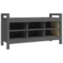 Hall bench solid gray pine wood 110x40x60 cm by vidaXL, Benches for halls and storage - Ref: Foro24-821791, Price: 146,28 €, ...