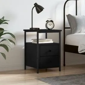 Black engineered wood nightstand 34x35.5x50 cm by vidaXL, Nightstands - Ref: Foro24-826013, Price: 46,42 €, Discount: %