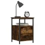 Nachttisch aus geräucherter Eichenholz-Engineering 34x35,5x50cm von vidaXL, Nachttische - Ref: Foro24-826017, Preis: 44,00 €,...