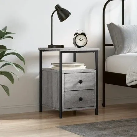 Sonoma gray engineered wood bedside table 34x35.5x50 cm by vidaXL, Nightstands - Ref: Foro24-826019, Price: 47,53 €, Discount: %