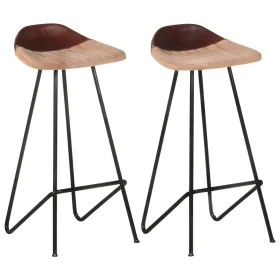 Küchenhocker 2 Einheiten braunes Echtleder von vidaXL, Küchenhocker - Ref: Foro24-320645, Preis: 145,64 €, Rabatt: %