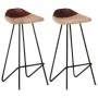 Kitchen stools 2 units brown genuine leather by vidaXL, Kitchen stools - Ref: Foro24-320645, Price: 145,64 €, Discount: %