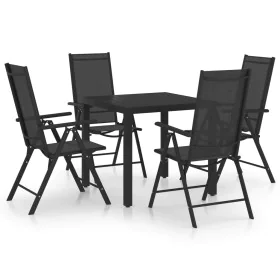 5-teiliges Garten-Essset aus schwarzem Aluminium von vidaXL, Gartensets - Ref: Foro24-3070649, Preis: 362,78 €, Rabatt: %