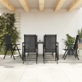 7-piece black aluminum garden dining set by vidaXL, Garden sets - Ref: Foro24-3200603, Price: 503,26 €, Discount: %
