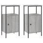 Bedside tables 2 units engineered wood gray Sonoma 41x31x80cm by vidaXL, Nightstands - Ref: Foro24-825930, Price: 71,09 €, Di...