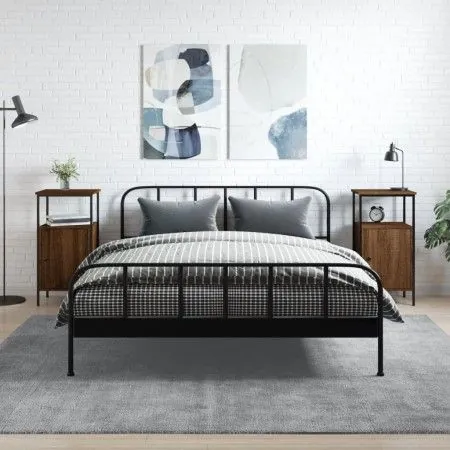 Nachttische 2 Stück Ingenieurholz braune Eiche 41x31x80 cm von vidaXL, Nachttische - Ref: Foro24-825932, Preis: 67,77 €, Raba...