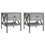 Mesita de noche 2 uds madera ingeniería gris Sonoma 40x42x45 cm de vidaXL, Mesitas de noche - Ref: Foro24-825960, Precio: 78,...