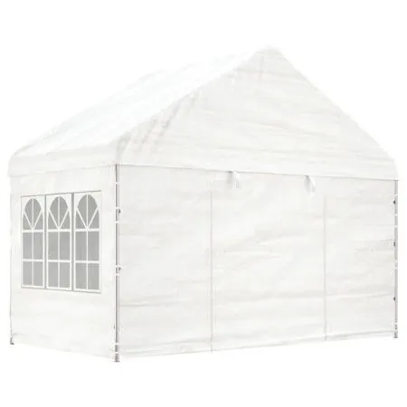 Pavillon mit weißem Polyethylendach 4,08 x 2,23 x 3,22 m von vidaXL, Zelte und Pavillons - Ref: Foro24-362631, Preis: 218,10 ...