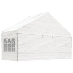 Gazebo with white polyethylene roof 5.88x2.23x3.75 m by vidaXL, Tents and gazebos - Ref: Foro24-362633, Price: 260,91 €, Disc...