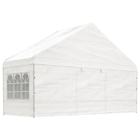 Gazebo with white polyethylene roof 5.88x2.23x3.75 m by vidaXL, Tents and gazebos - Ref: Foro24-362633, Price: 260,91 €, Disc...