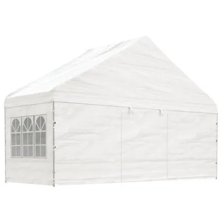 Pavillon mit weißem Polyethylendach 5,88 x 2,23 x 3,75 m von vidaXL, Zelte und Pavillons - Ref: Foro24-362633, Preis: 260,91 ...