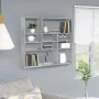 Estantería de pared contrachapada gris hormigón 90x16x78 cm de vidaXL, Estantes y estanterías - Ref: Foro24-802943, Precio: 4...