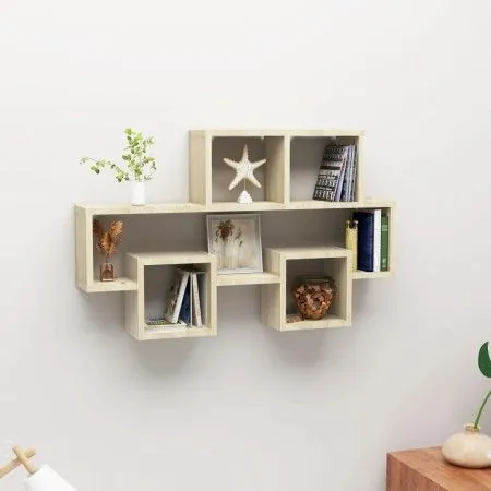 Autoförmiges Wandregal aus Eichenholz, 82 x 15 x 51 cm von vidaXL, Regale und Regale - Ref: Foro24-807253, Preis: 28,06 €, Ra...