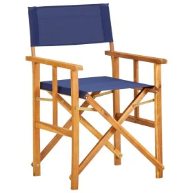 Regiestuhl aus massivem Akazienholz in Blau von vidaXL, Gartenstühle - Ref: Foro24-45952, Preis: 69,87 €, Rabatt: %
