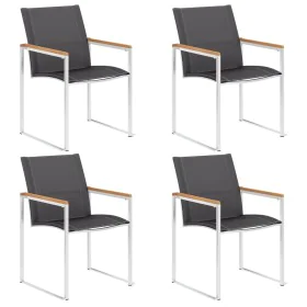 Garden chairs 4 units textilene and gray stainless steel by vidaXL, Garden chairs - Ref: Foro24-46516, Price: 379,31 €, Disco...