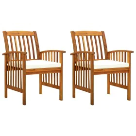 Garden dining chairs 2 units with solid acacia wood cushions by vidaXL, Garden chairs - Ref: Foro24-312128, Price: 176,90 €, ...
