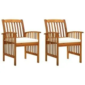 Sillas de comedor jardín 2 uds con cojines madera maciza acacia de vidaXL, Sillas de jardín - Ref: Foro24-312128, Precio: 176...
